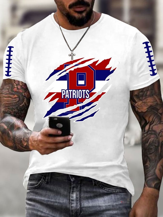 Men's Football Print Casual T-Shirt