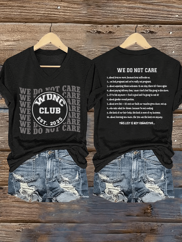 Women's  Retro Funny Proud Member Of  Club We Do Not Care Menopause Perimenopause Print T-Shirt