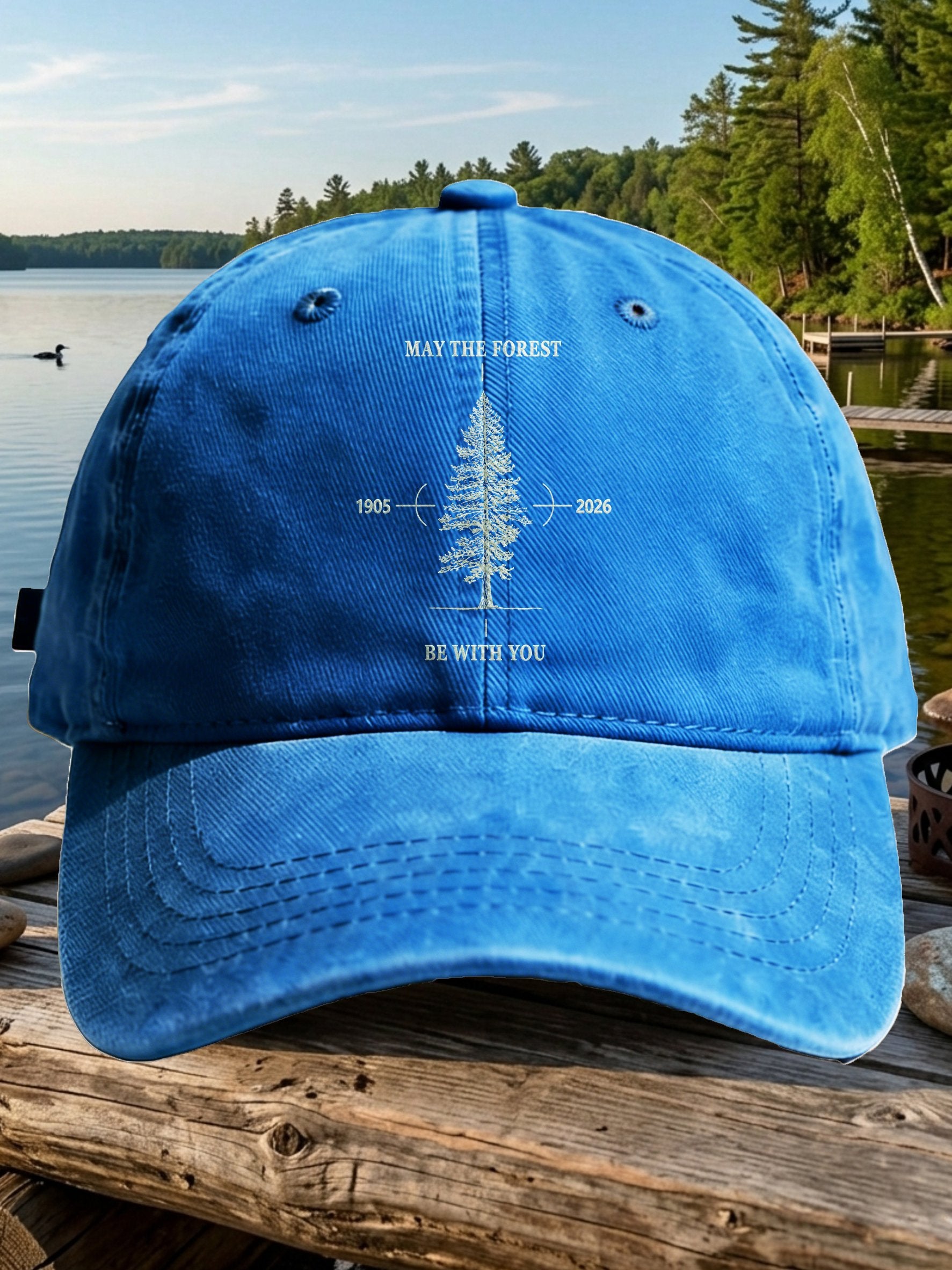 Retro May The Forest Be With You Print Baseball Cap
