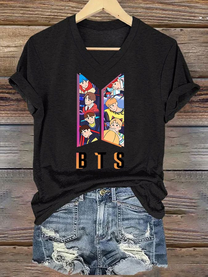 Women's K-pop  Print Casual T-Shirt