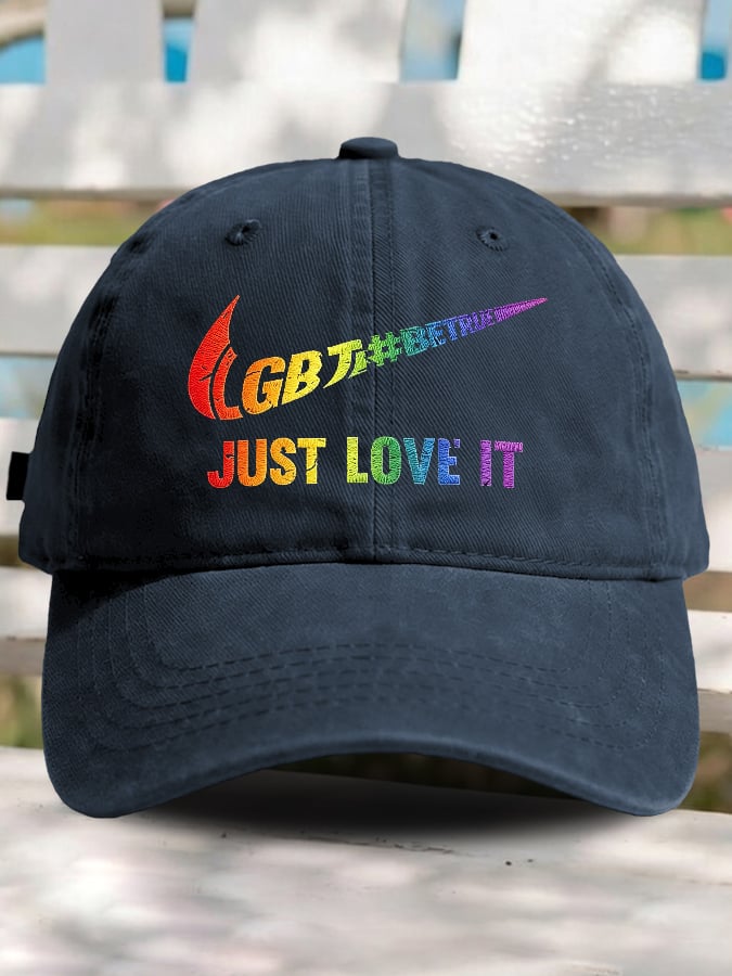 Retro Pride Parade Be True Just Love It Print Baseball Cap