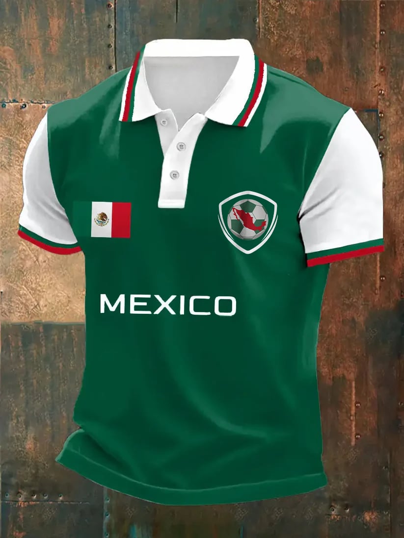 Men's Mexico Soccer Print Polo Shirt