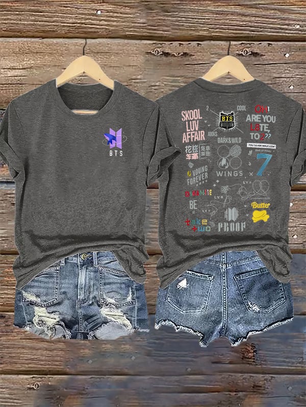 Women's K-pop  Print Casual T-Shirt