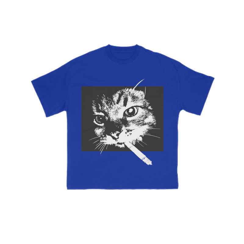 Unisex Cool Cat Art Print T-shirt