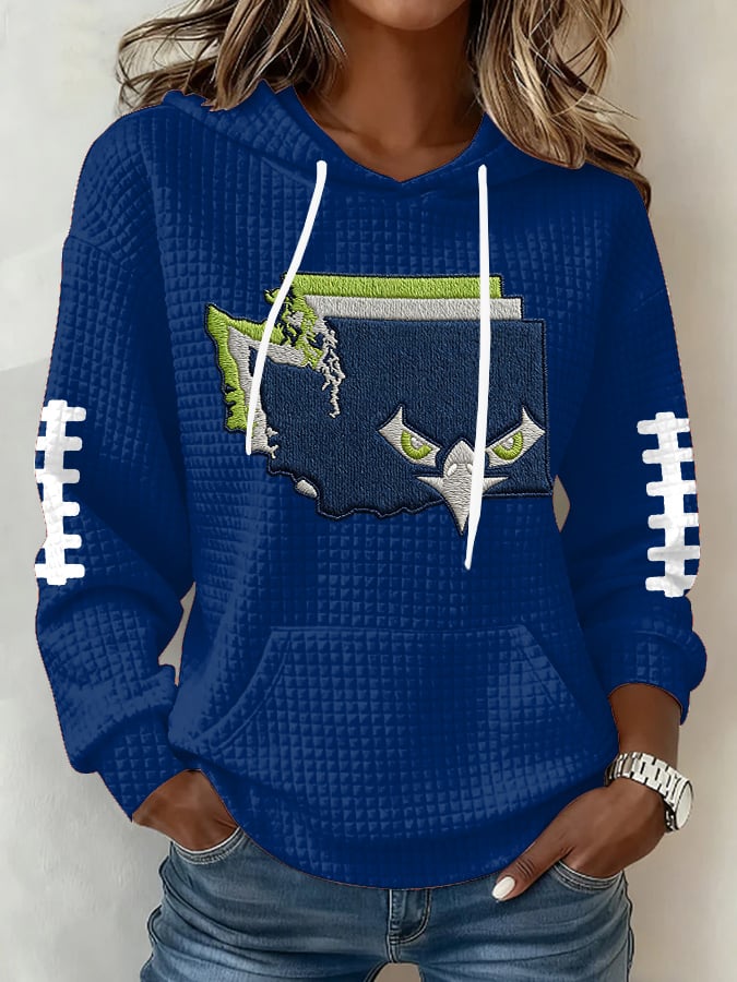 Women's Football Print Hoodie Sweatshirt