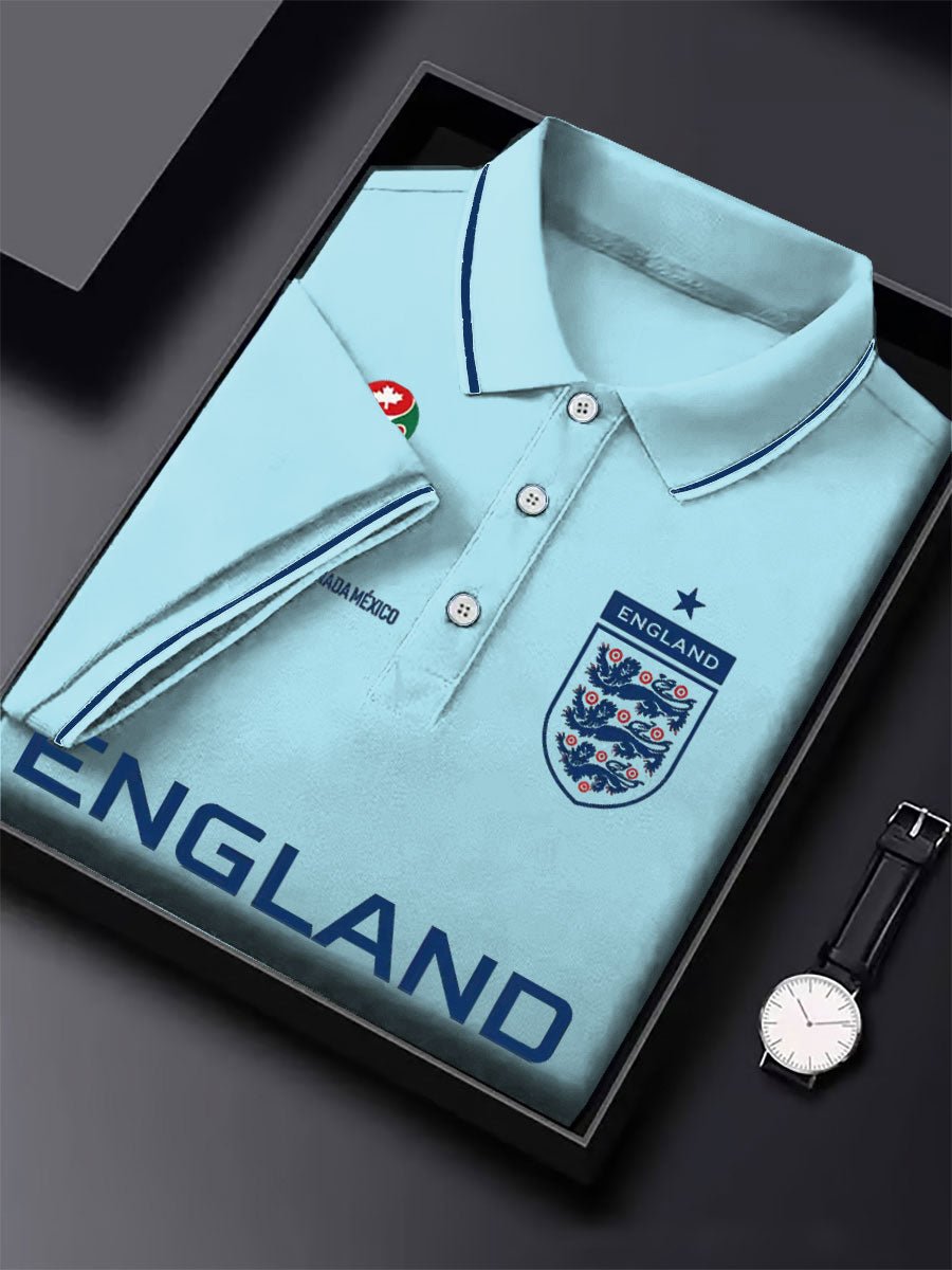 Men's UK Football Lover England 2026 Print Polo Shirt