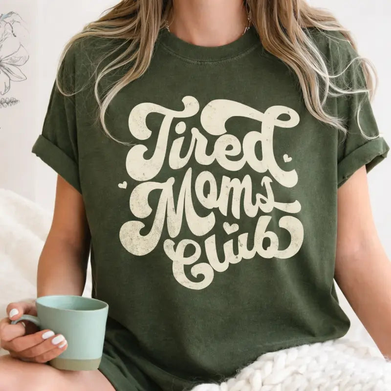 Tired Moms Club Printed T-Shirt