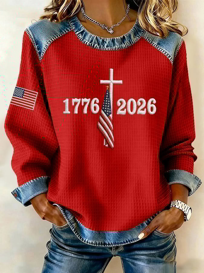 Women'S Retro 250th Anniversary 1776-2026 Print Sweatshirt
