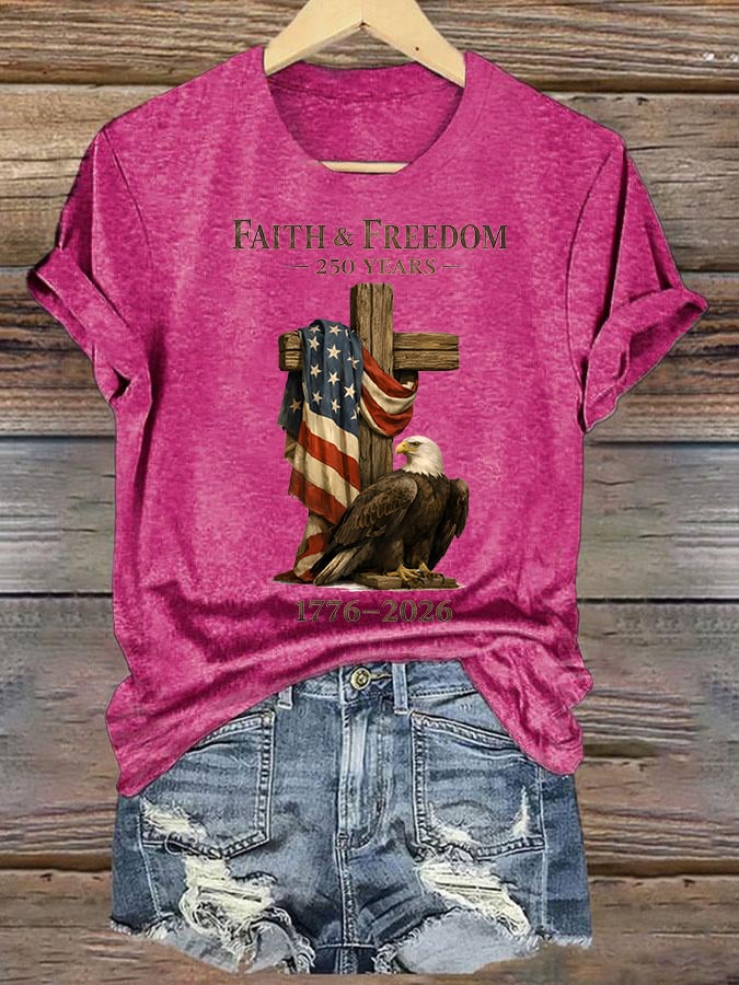 Women's  Faith and Freedom 250 Years Print T-Shirt