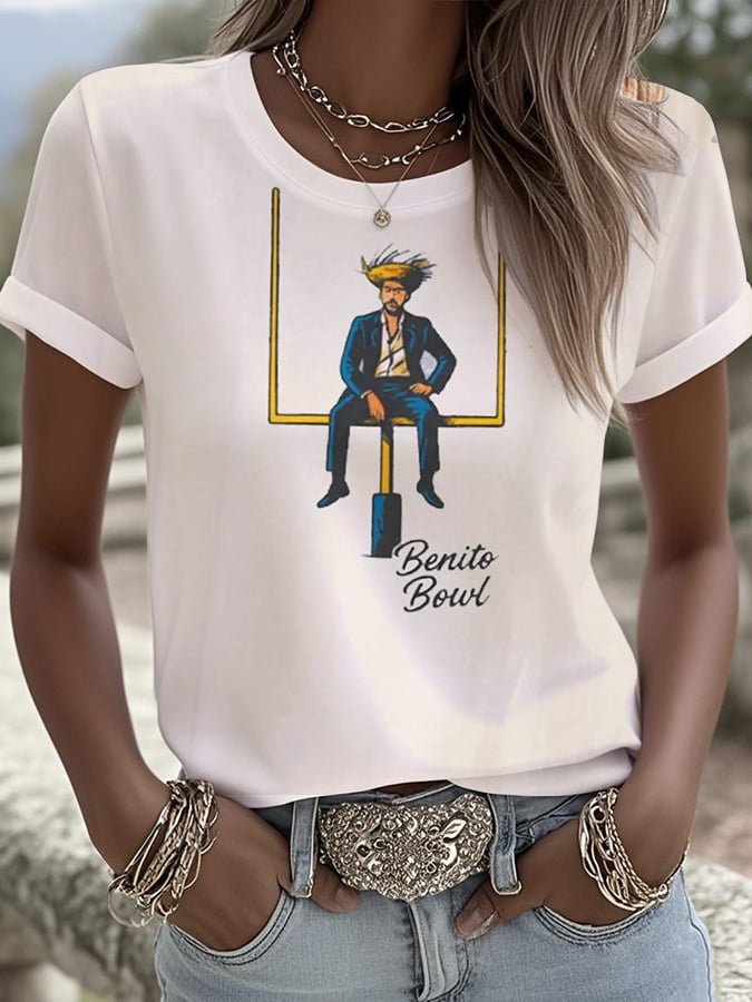 Women's Printed Round Neck T-Shirt