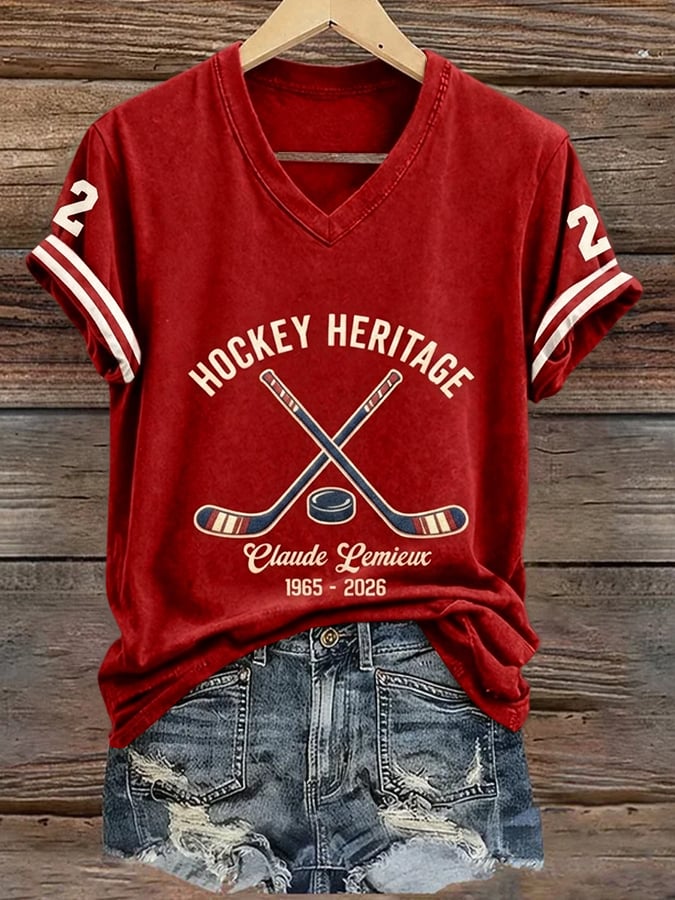 Women's Canadian Hockey Print Top