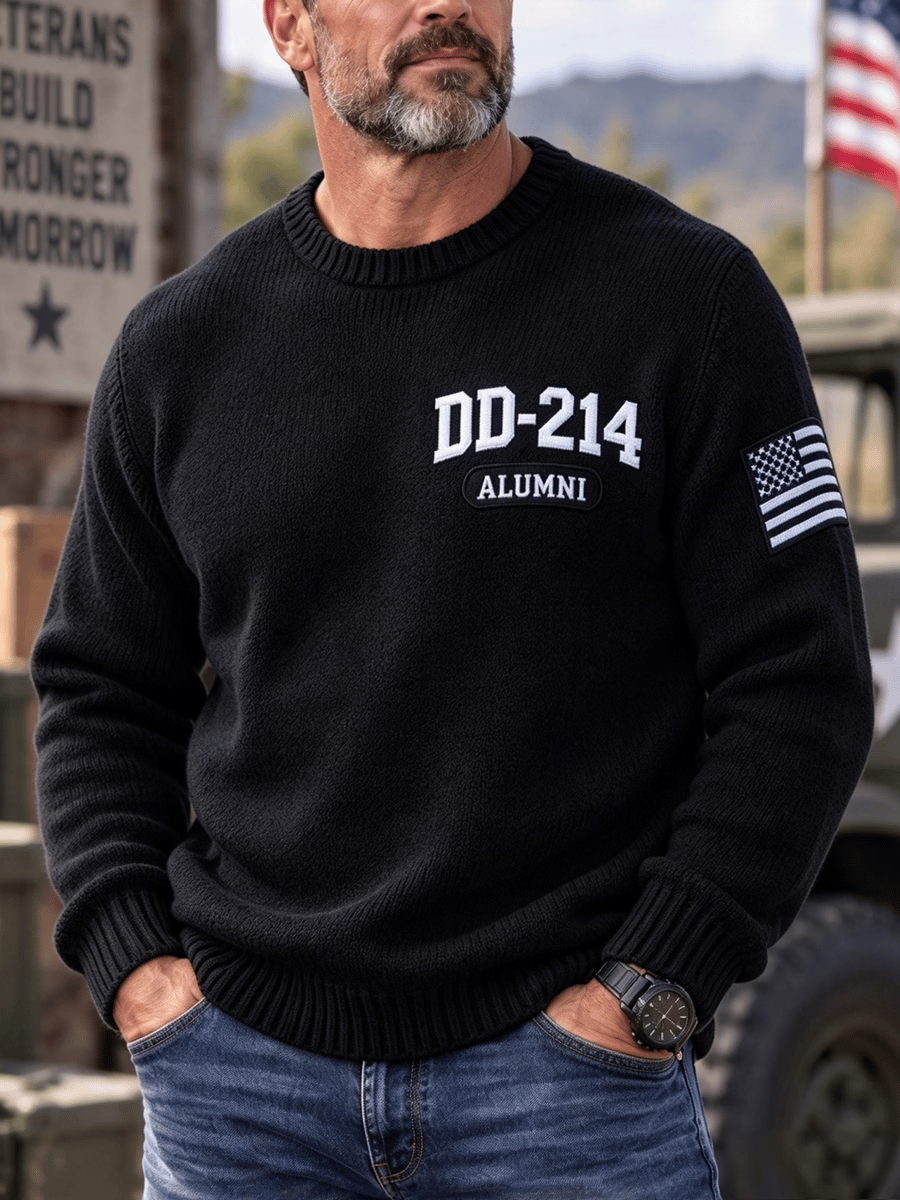 🎖️Men's Veteran DD-214 Print Casual Sweater