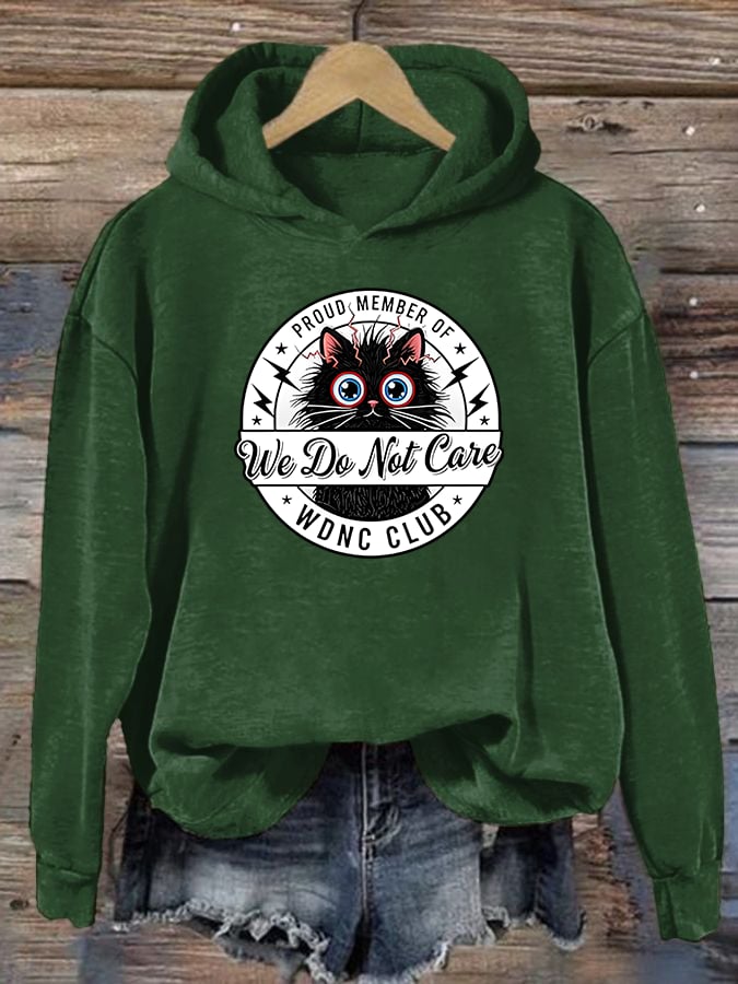 Women's  Retro Funny Proud Member Of Club We Do Not Care Menopause Perimenopause Print  Hoodie