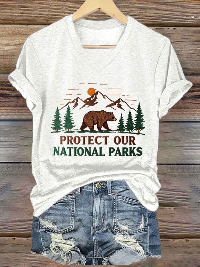 Women's National Park Print Casual T-Shirt