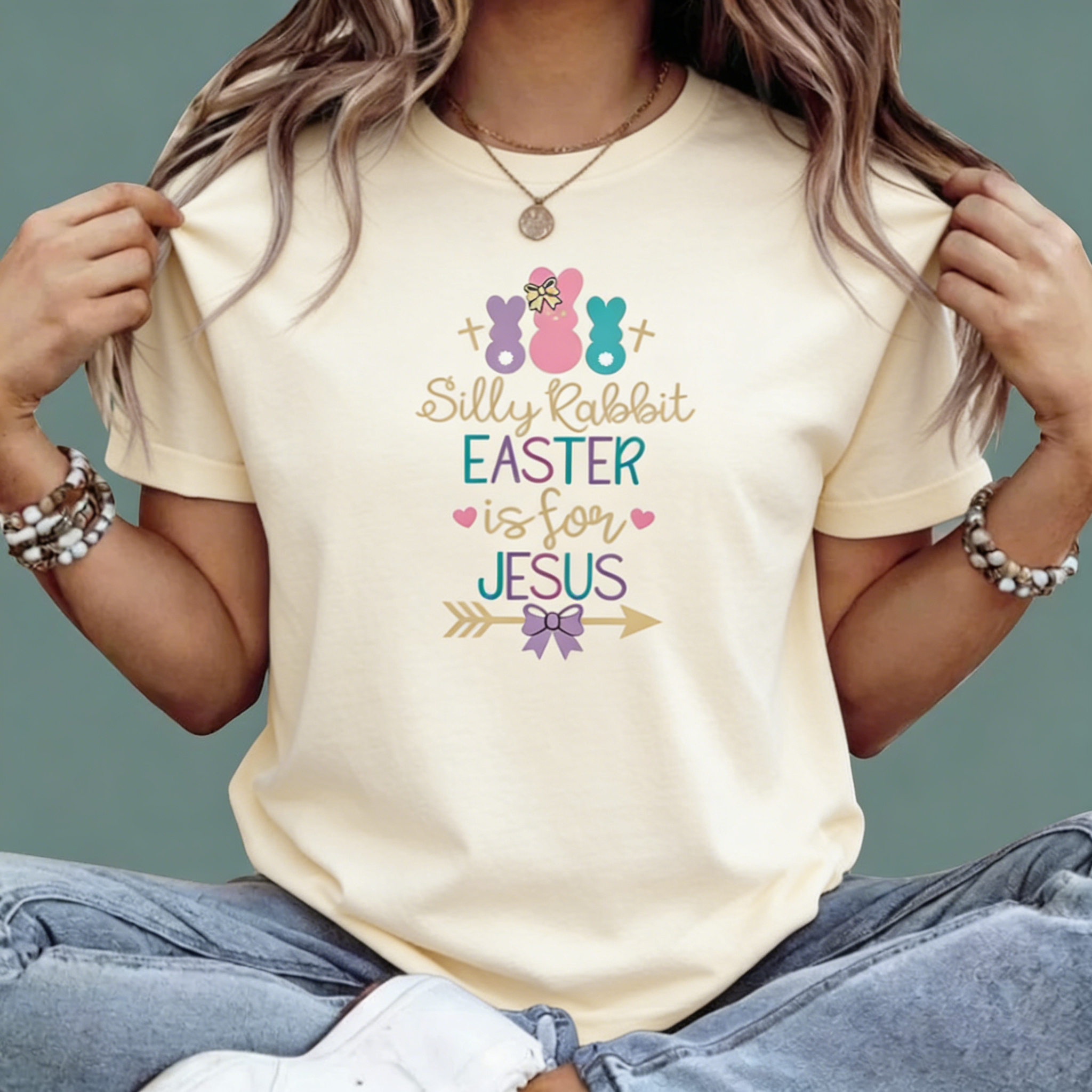 Women's Silly Rabbit Easter Is For Jesus T-Shirt