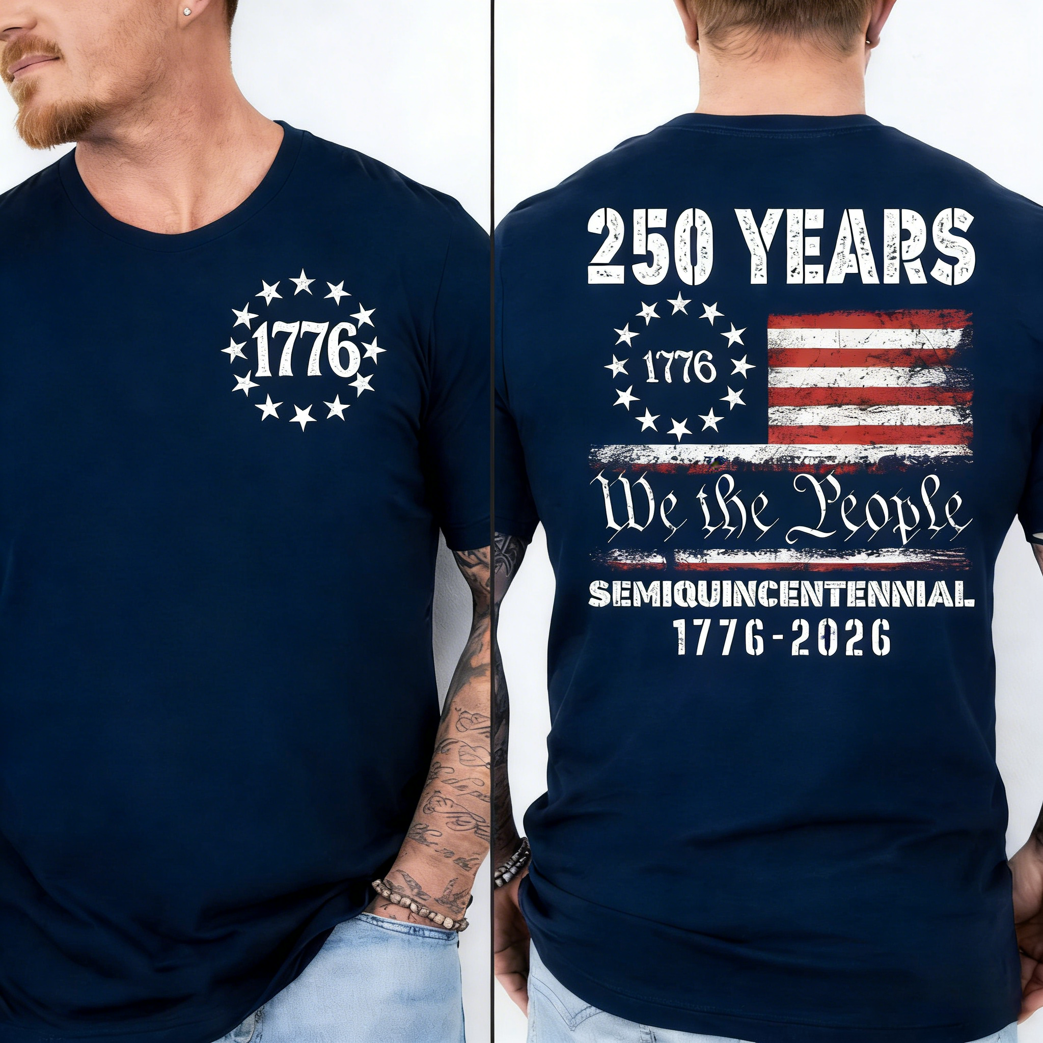 Men's American 1776 - 2026 Flag T-Shirt