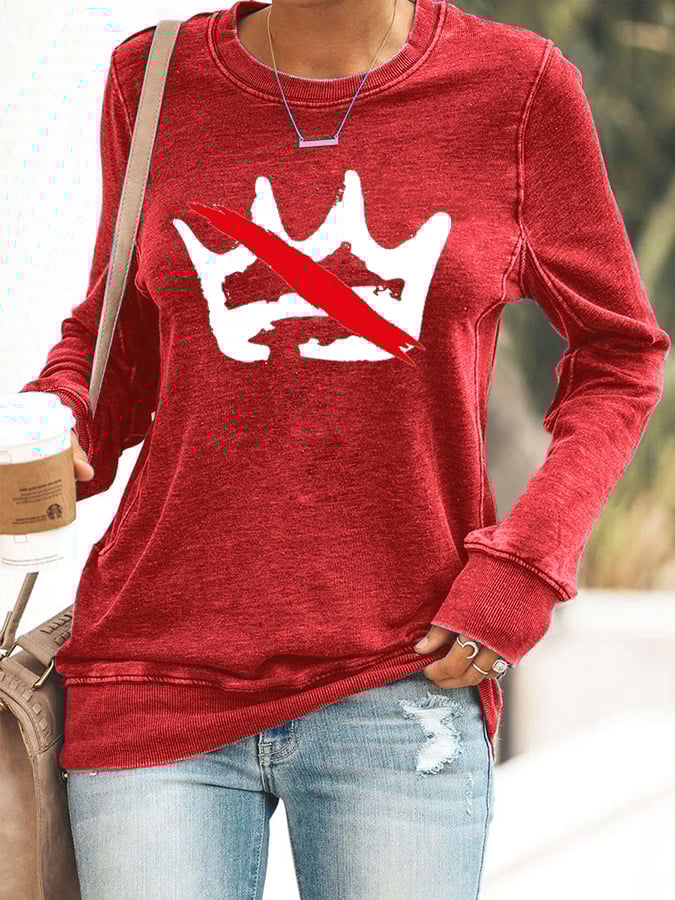 Women's Retro No Kings Print Sweatshirt