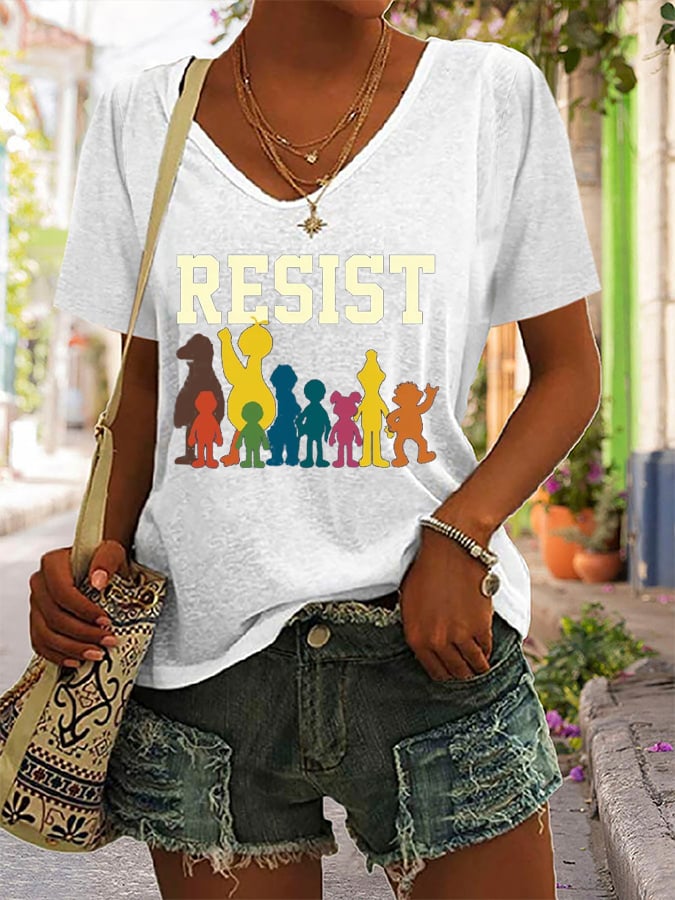 Women's Resist  Printed Casual T-Shirt