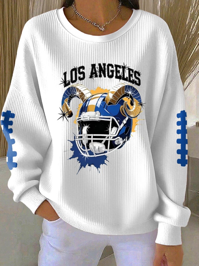 Women's Rugby Print Casual Long Sleeve Top