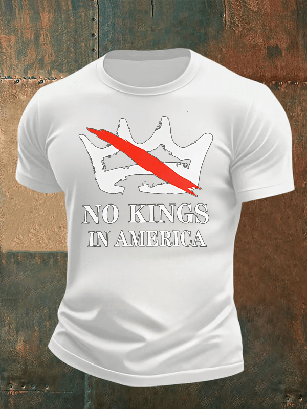 Men's no kings in America print  T-Shirt