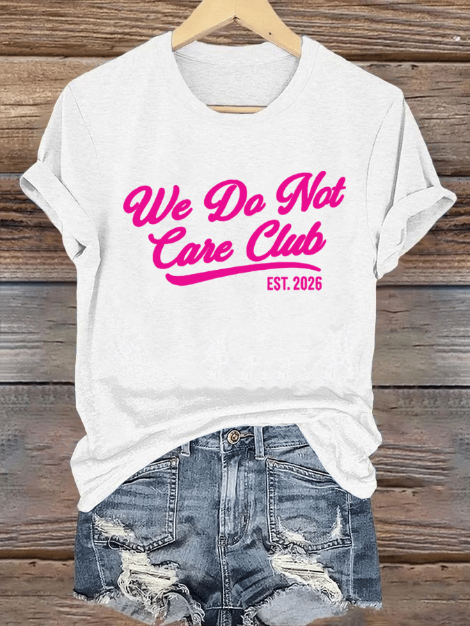 Women's  Retro Funny Proud Member Of Club We Do Not Care Menopause Perimenopause Print  T-shirt