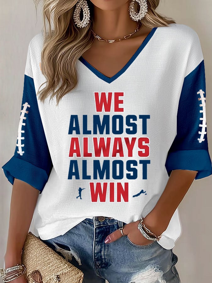 Women's Football print waffle T-shirt