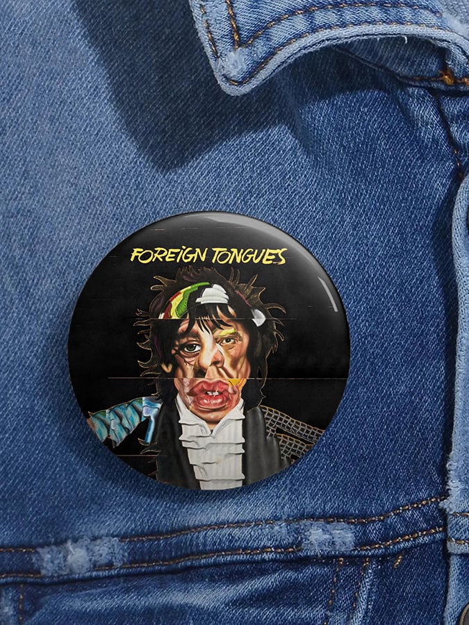 Unisex Retro Foreign Tongues Pin-Back Button