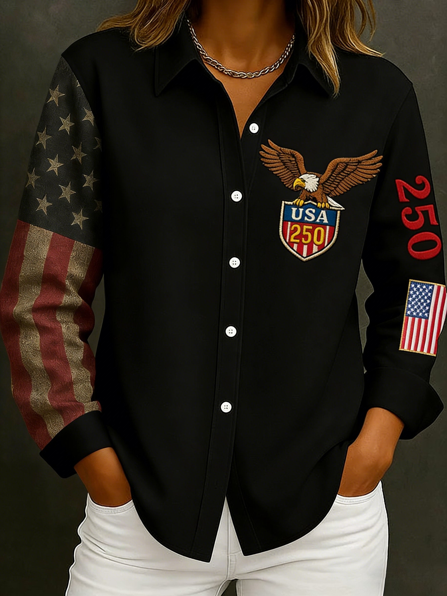 Women's Retro 250th Anniversary Print Shirt
