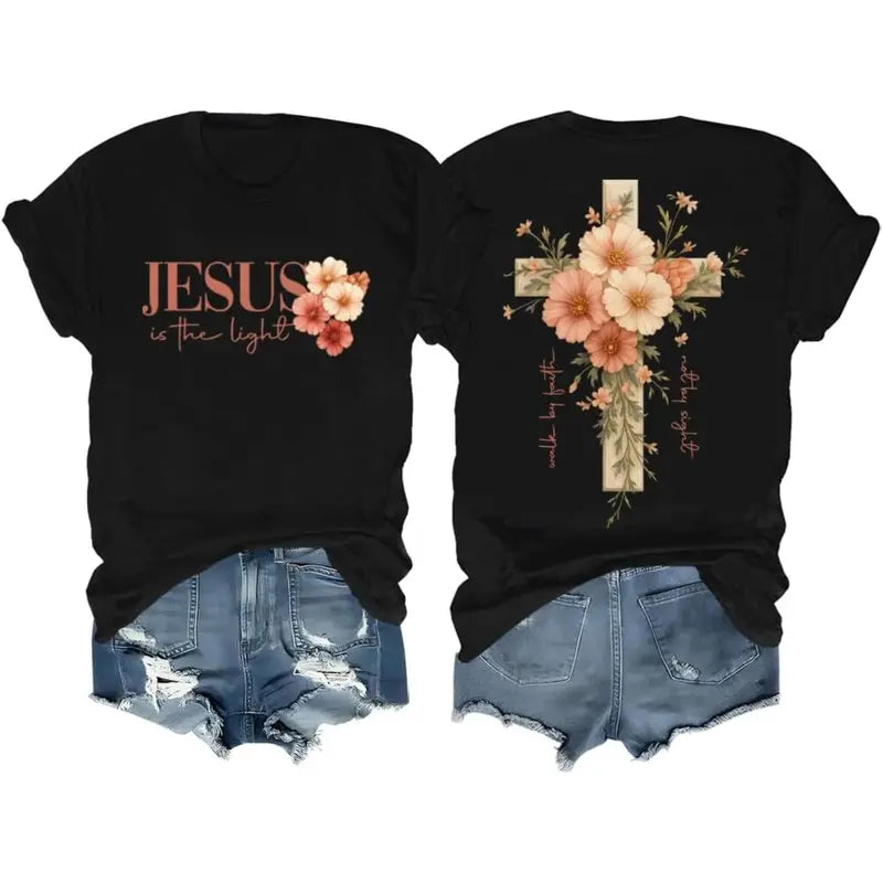 Women Faith Cross Christian Shirts