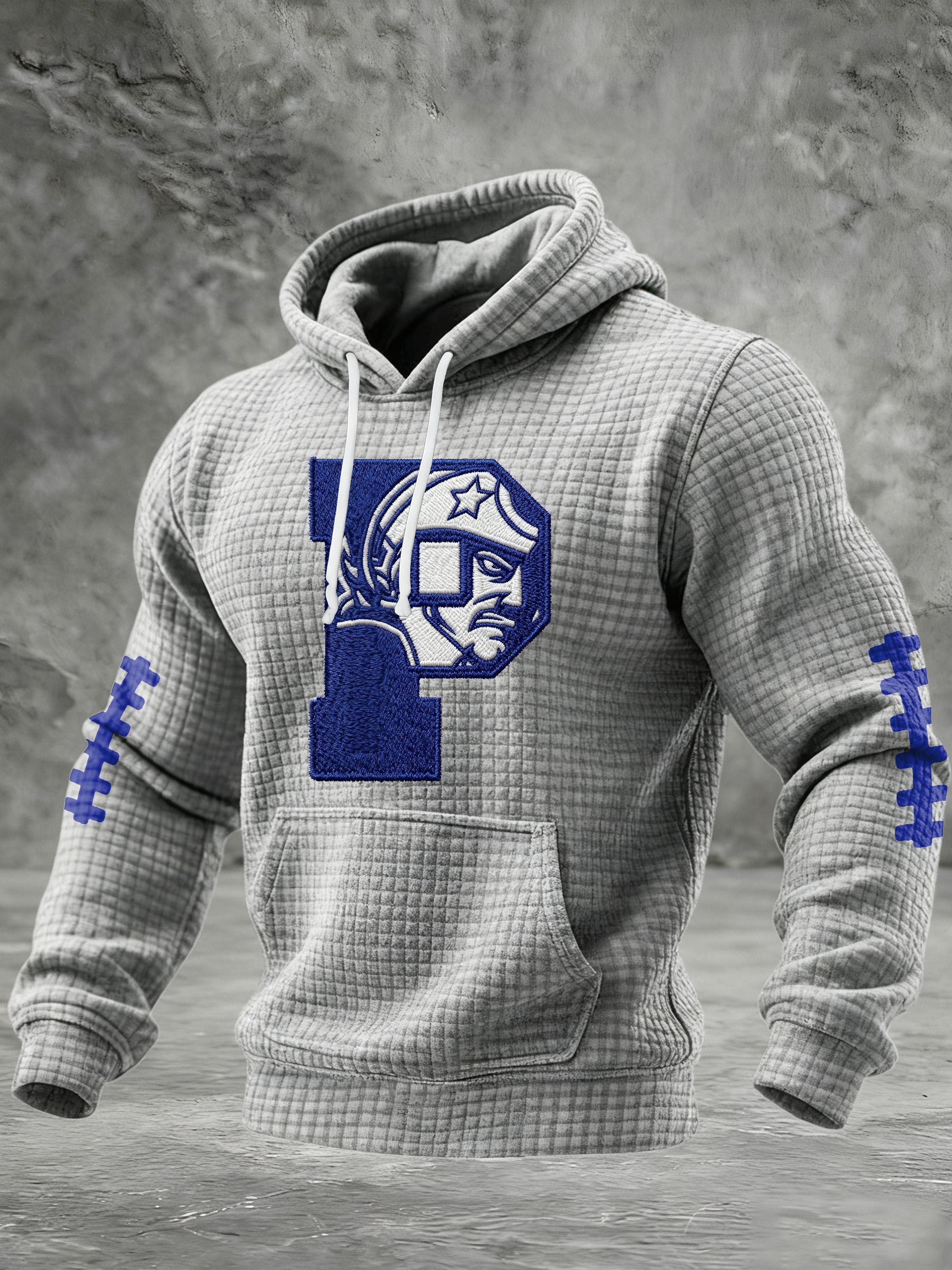 Men'S  Football Printed Hooded Sweatshirt