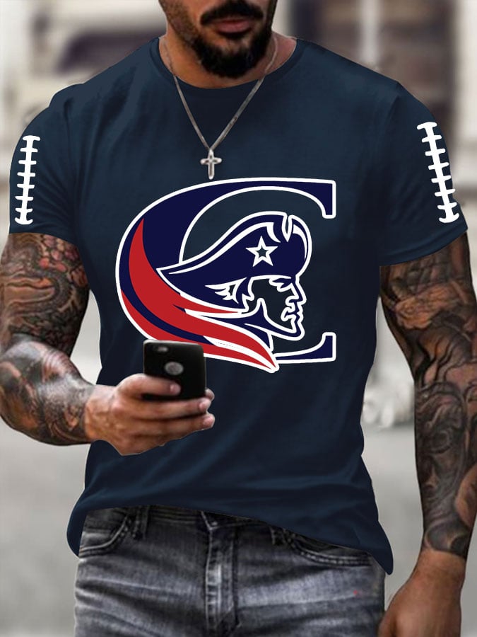 Men's Football Print Casual T-Shirt
