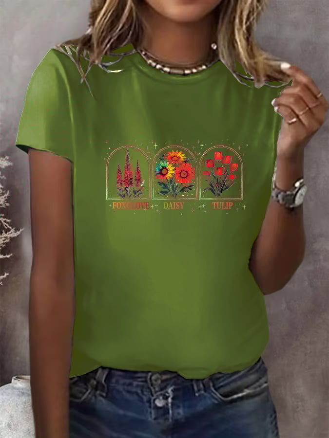Women's Floral FDT Print  T-Shirt