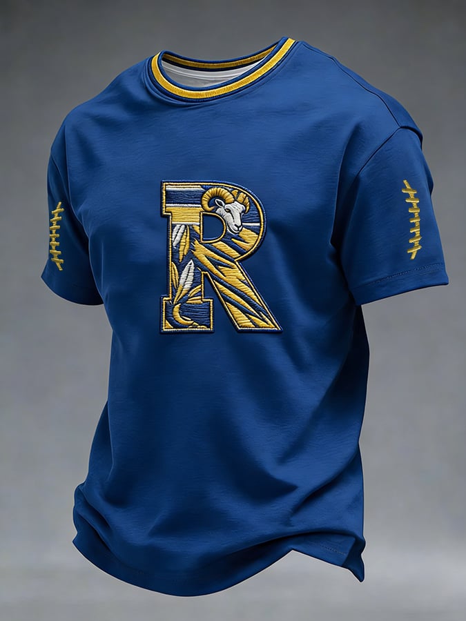 Men's Football Printed Casual T-shirt