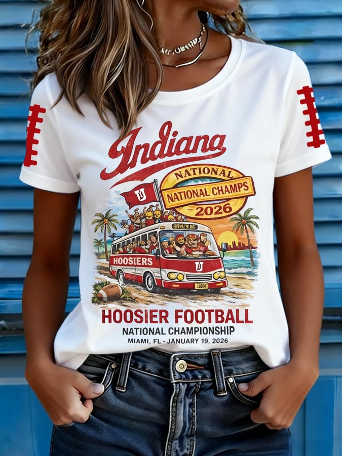 Women's Football Print Casual T-Shirt