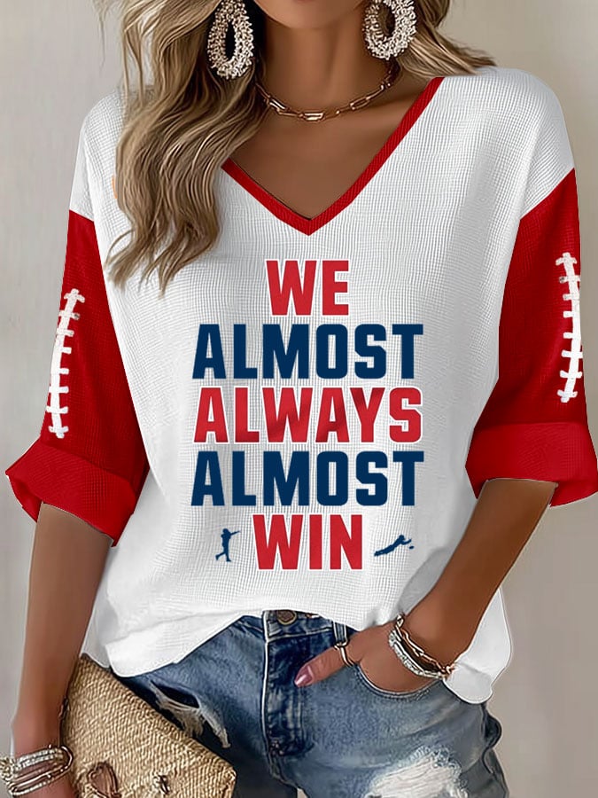 Women's Football print waffle T-shirt