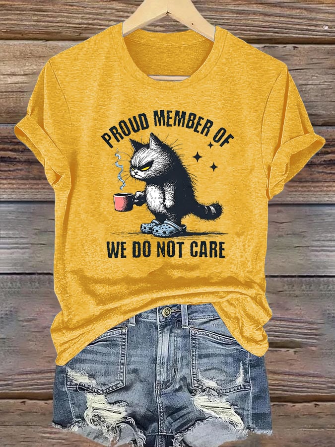 Women's Retro Funny Proud Member Of Club We Do Not Care Menopause Perimenopause Print  T-Shirt