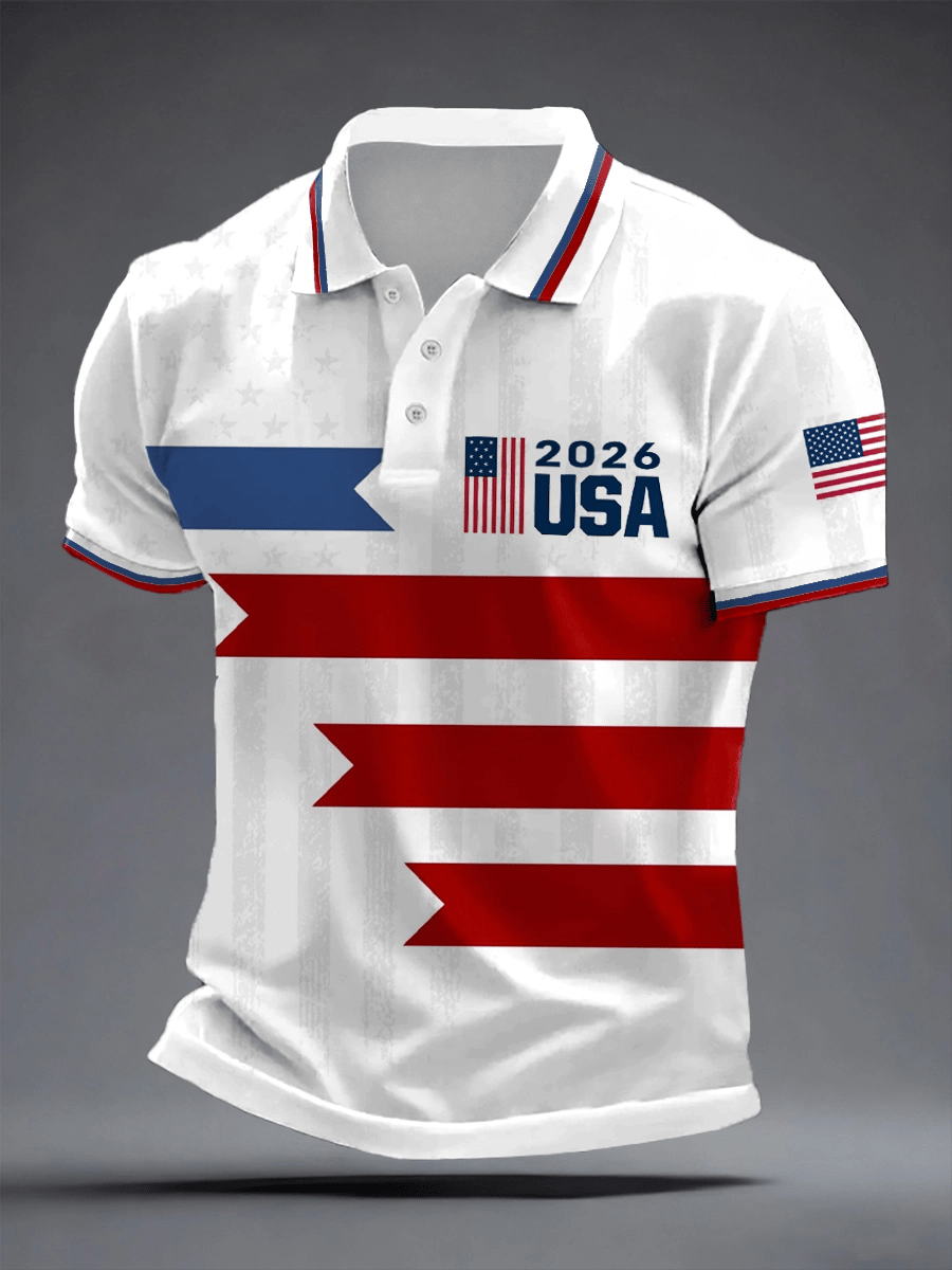Men's USA Soccer Supporter Print Polo Shirt