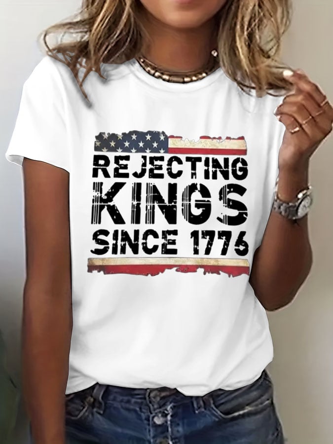 Women's Rejecting Kings Since 1776 Print  T-Shirt