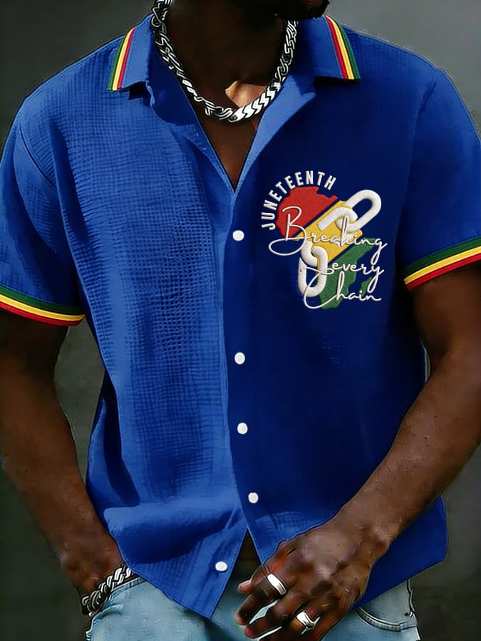 Men's Juneteenth Breaking Every Chain Print Shirt