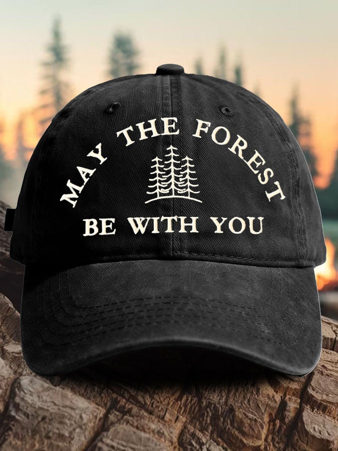 Retro May The Forest Be With You Print Baseball Cap