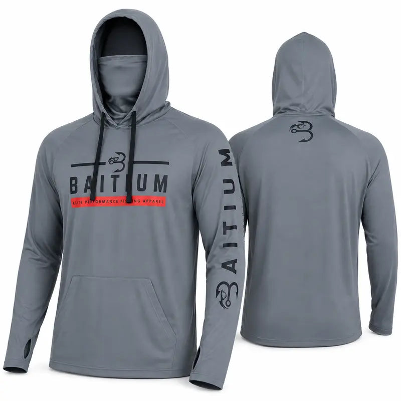 Unisex Fishing and Construction Shirts - Hooded UPF 50 Long Sleeve with Gaiter