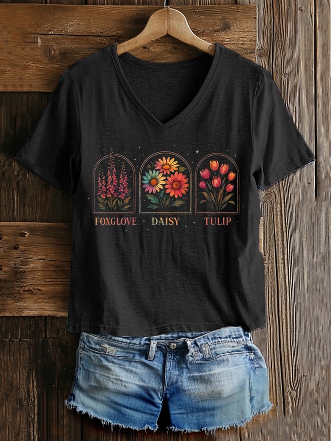 Women's Fashion Casual FDT Floral Print T-shirt