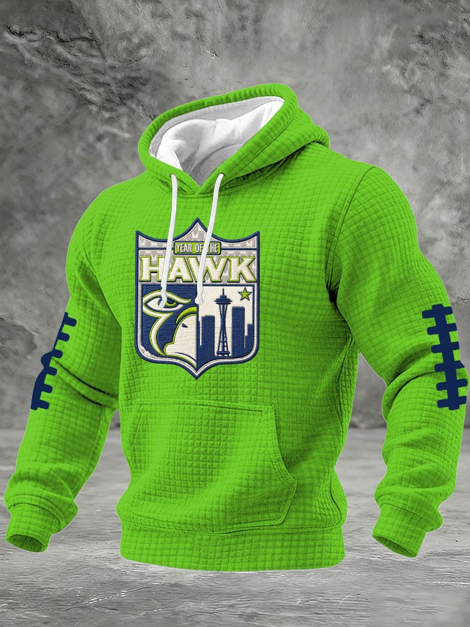 Men's Football Print Hooded Sweatshirt