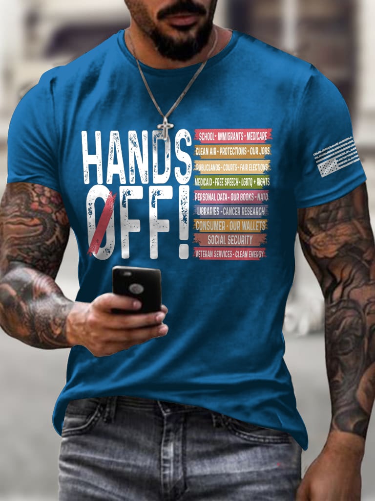 🔥Buy 3 Get 15% Off🔥Men'S Retro Hands Off Protest Print T-Shirt