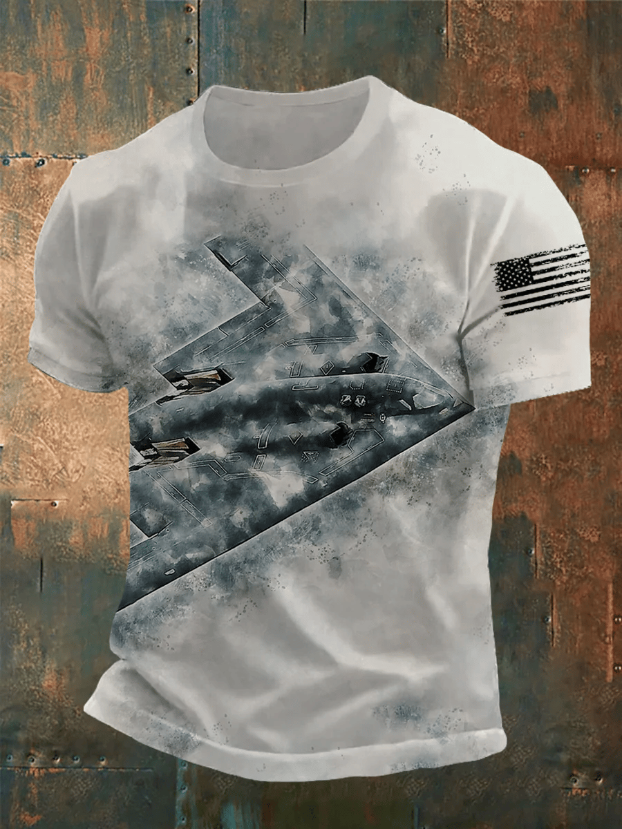 Men's B-2 Spirit Air Force Print Casual T-Shirt