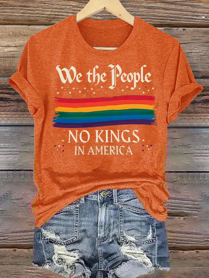 Women's  We the People NO KINGS IN AMERICA  Printed Casual T-Shirt