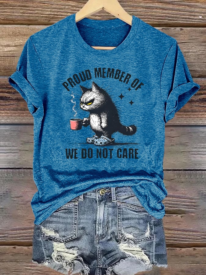 Women's Retro Funny Proud Member Of Club We Do Not Care Menopause Perimenopause Print  T-Shirt
