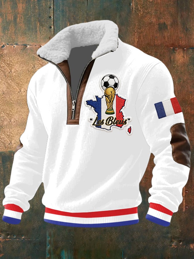 Men's Retro French football Print Sweatshirt