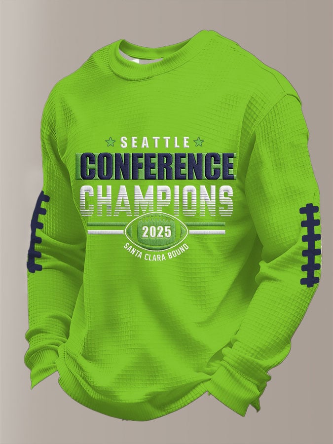 Men's Football Printed Waffle Top