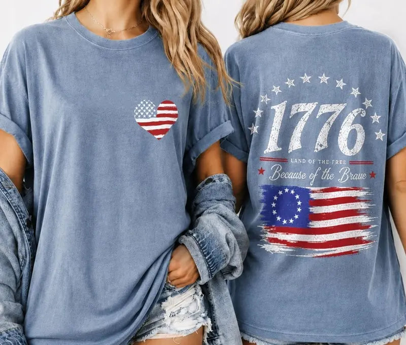 Unisex Comfort Colors 1776 Patriotic Graphic T-Shirt